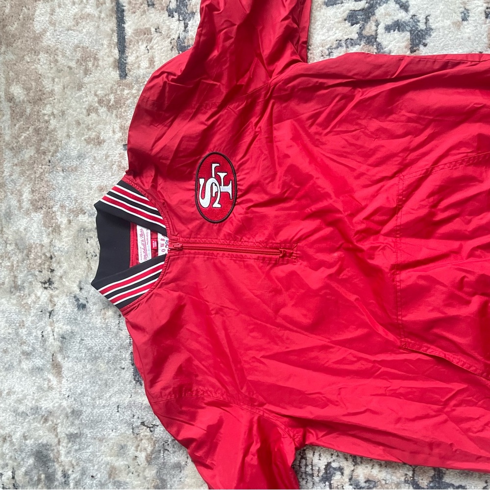 Mitchell and Ness San Francisco 49ers Red Windbreaker Jacket